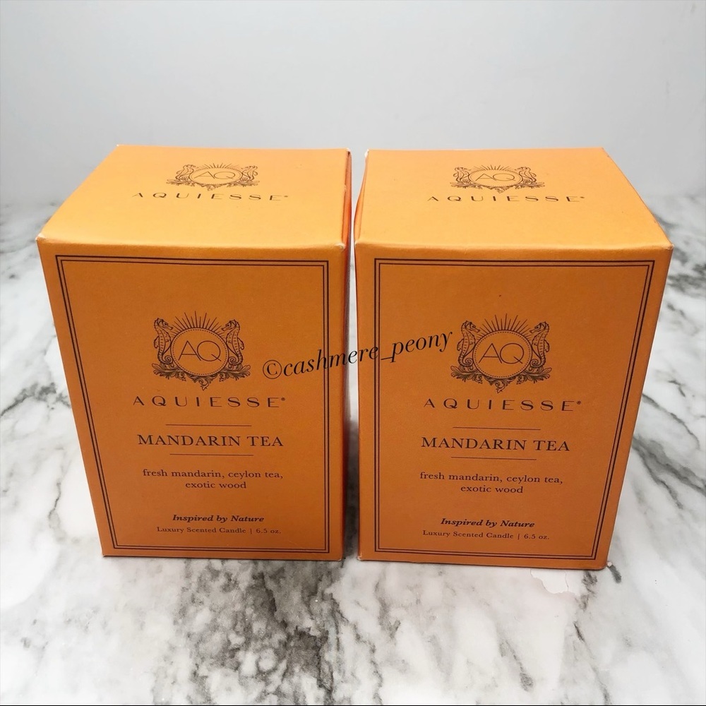 2X Aquiesse Mandarin Tea Candles 6.5oz each